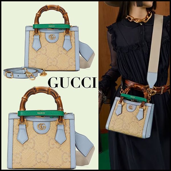 【グッチ GUCCI】希少色ダイアナ GG ミニ トートバッグ 702732UWBQT9989